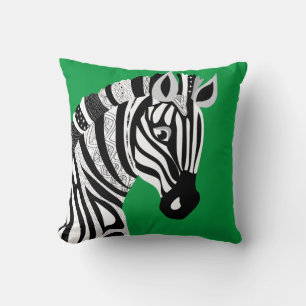 Zoo Animals Black White Tribal Zebra Dekorativ kud Kudde