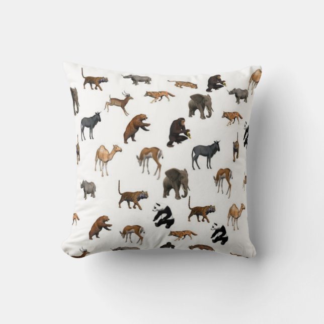 Zoo Animals Cushion Throw Kudde (Framsida)