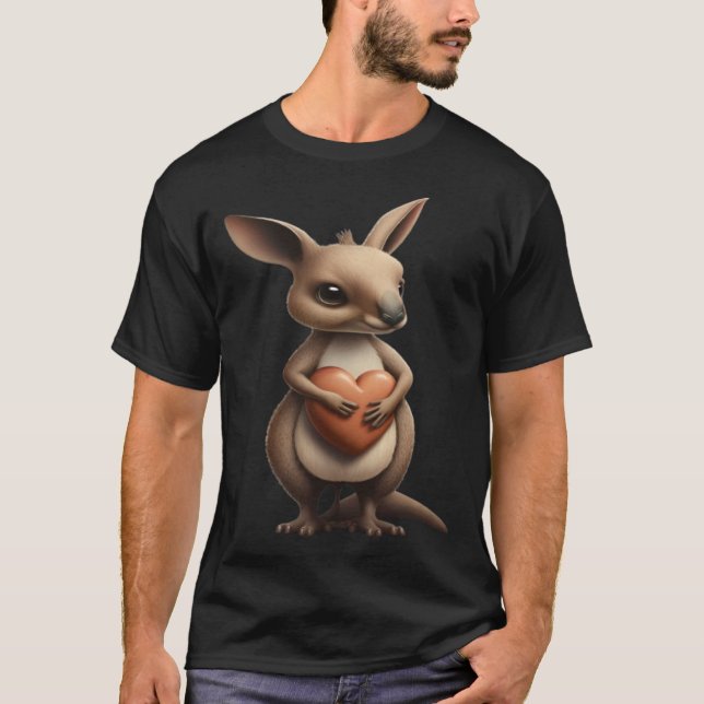 Zoo Animals for Children Cute Kangaroo Australia C T Shirt (Framsida)