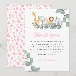Zoo Animals Girl Baby Shower - tackkort Tack Kort