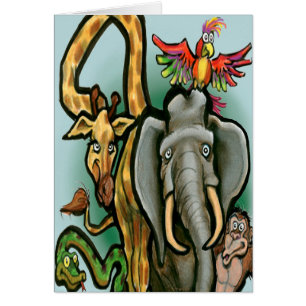 Zoo Animals Hälsningskort