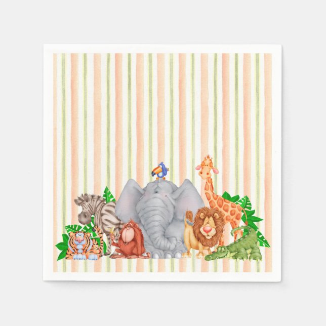 Zoo Animals - Napkins Pappersservett (Framsidan)