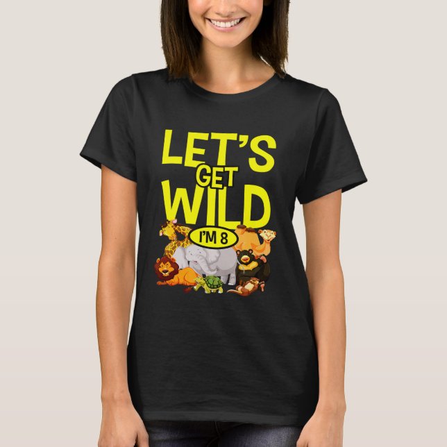 Zoo Animals Safari 8 års gammal Vild Jungl T Shirt (Framsida)