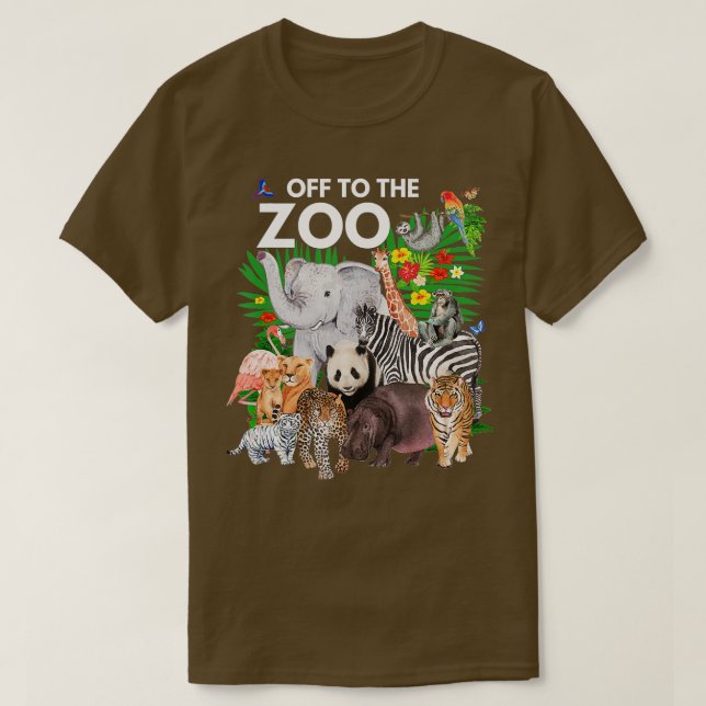 Zoo Animals Safari Party en dag i Zoo Safari Z T Shirt (Design framsida)