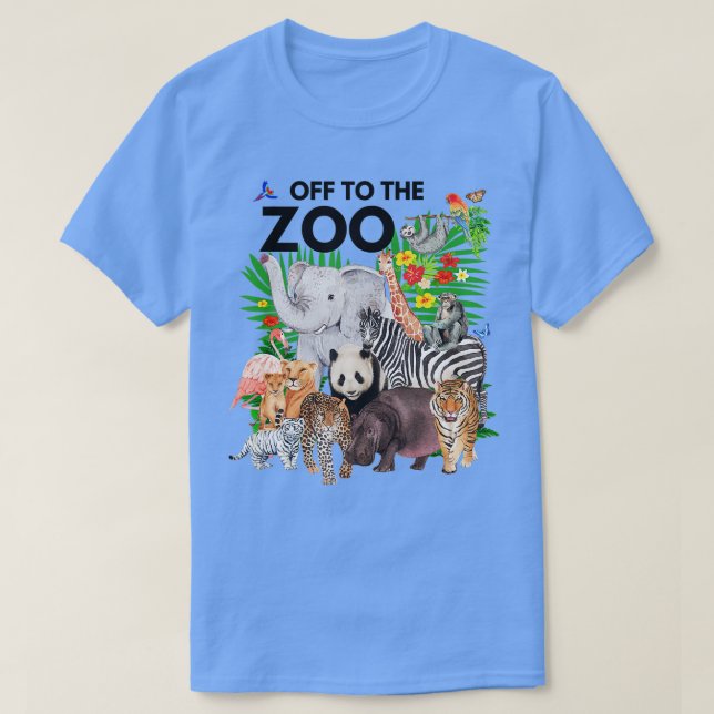 Zoo Animals Safari Party en dag i Zoo Safari Z T Shirt (Design framsida)