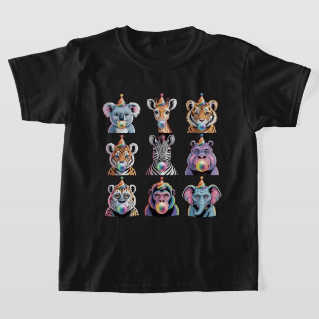 Zoo Animals Wildlife Birthday Party Zoo Day T Shirt (Laydown)