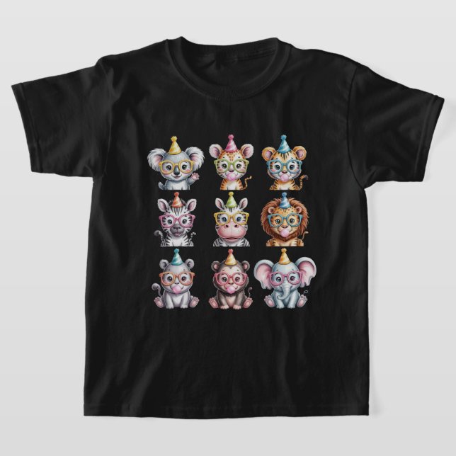 Zoo Animals Wildlife Birthday Party Zoo Day T Shirt (Laydown)