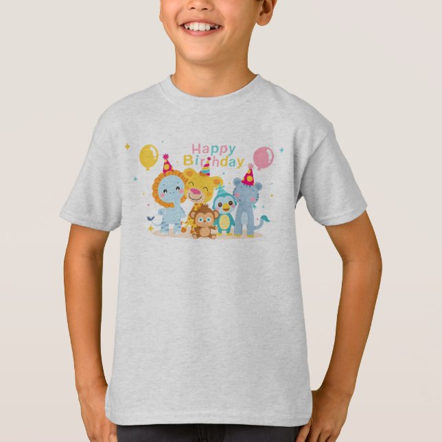 Zoo Animals Wildlife Birthday Safari Adventure T Shirt (Framsida)