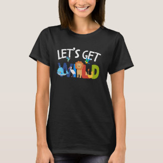 Zoo Animals Wildlife Födelsedagsfest Låt oss Hämta T Shirt