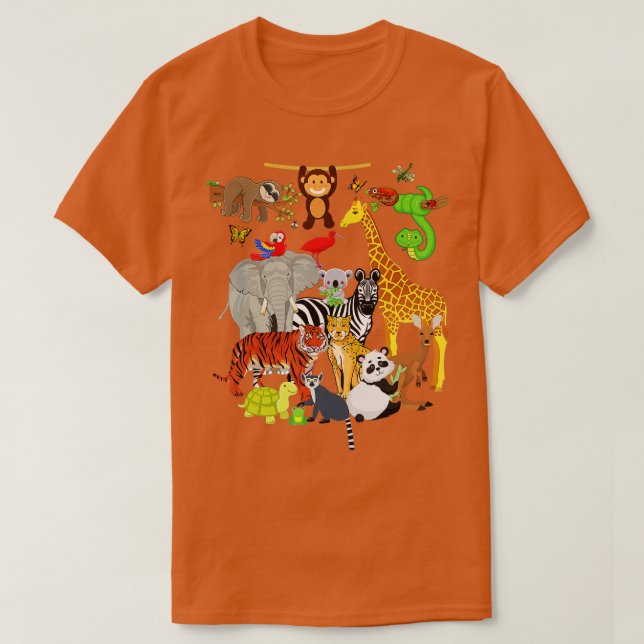 Zoo Animals Wildlife Födelsedagsfest Zoo Day 26 An T Shirt (Design framsida)