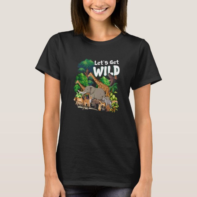 Zoo Animals Wildlife-Födelsedagsfesten varje dag i T Shirt (Framsida)