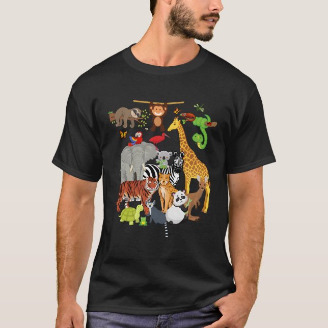 Zoo Animals Wildlife Py Zoo Day 26 Animals T Shirt (Framsida)