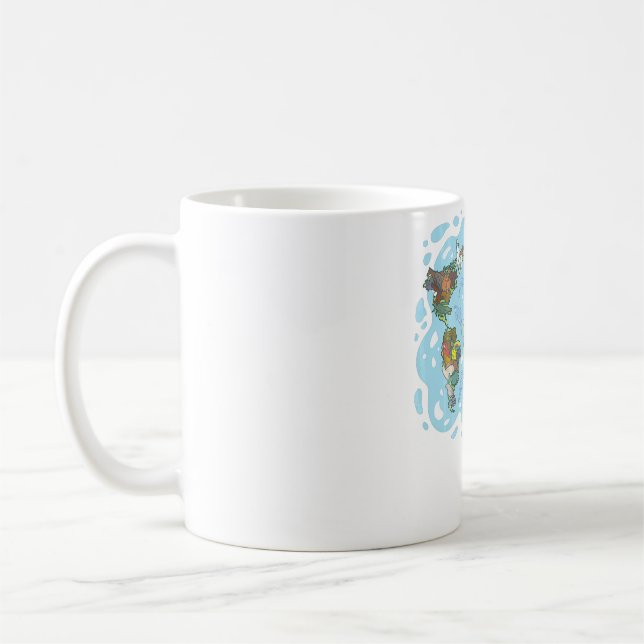 Zoo Animals World Map Planet Earth Ecological Syst Kaffemugg (Vänster)