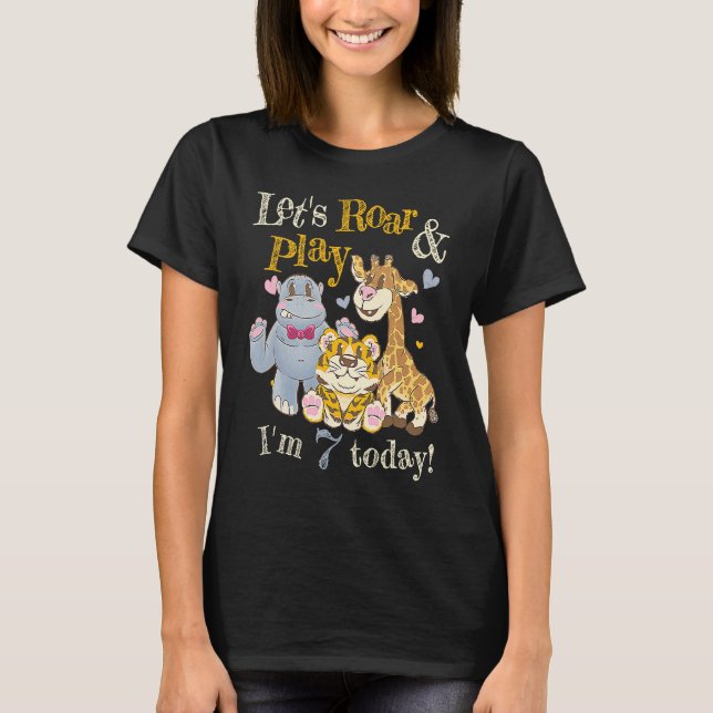 Zoo Animals Zookeeper Outfit 7:e Födelsedagsfest S T Shirt (Framsida)