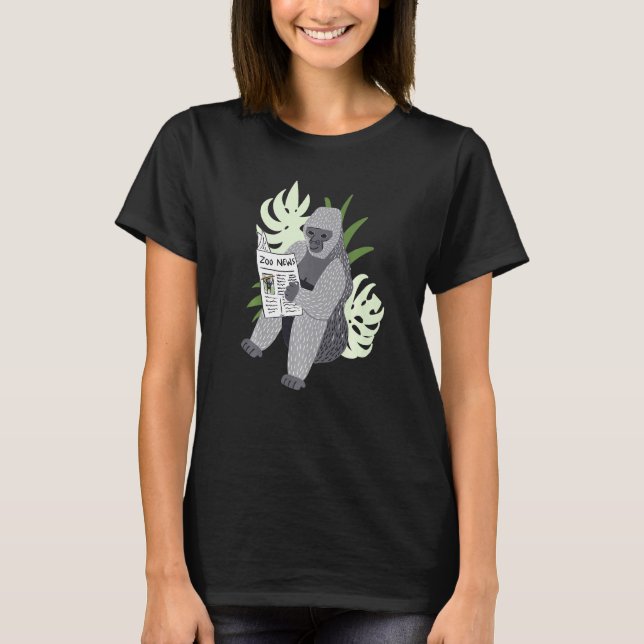 Zoo Ape News Gorilla Boys Graphic Girls Novelty Wo T Shirt (Framsida)