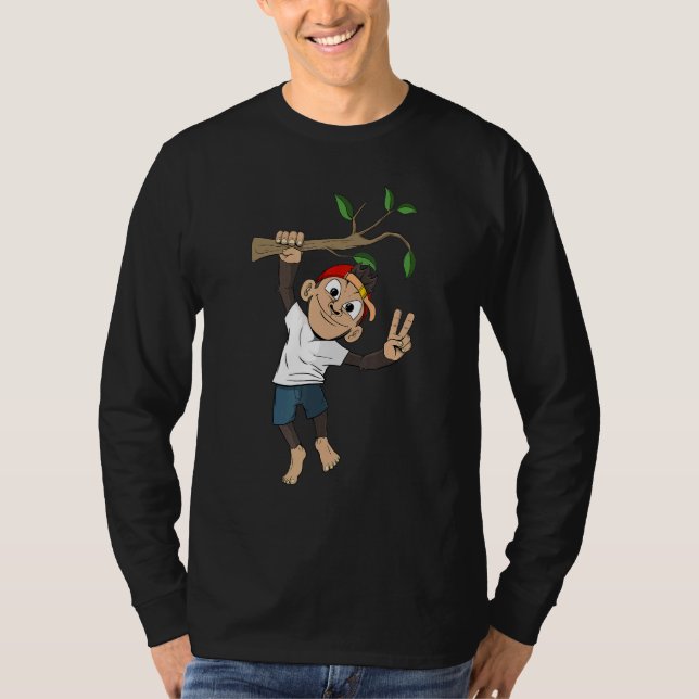 Zoo av apa (Träd) Gren T Shirt (Framsida)