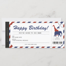 Zoo Birthday Gift Biljett Voucher Certificate