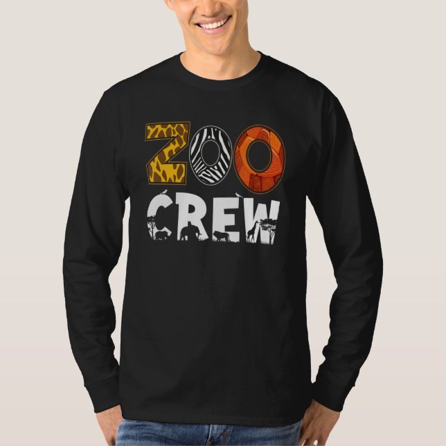 Zoo Crew Animal Print For Zookeeper Kids Mens Wome T Shirt (Framsida)