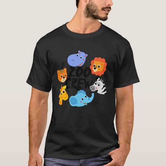 Zoo Crew grattis på födelsedagen söt tema närvaran T Shirt (Framsida)