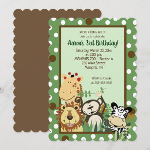 Zoo Crew Jungle Animal Birthday Investigation Die Inbjudningar