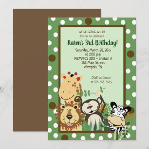 Zoo Crew Jungle Animals Birthday Call Inbjudningar