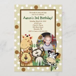 ZOO CREW Jungle *PHOTO* BIRTHDAY INBJUDAN 5x7
