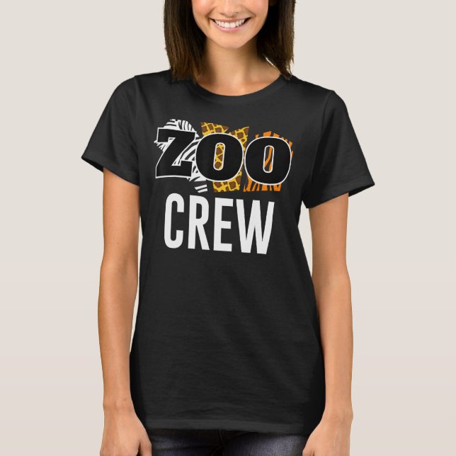 Zoo Crew Safari Animal Mönster Zoolog T Shirt (Framsida)