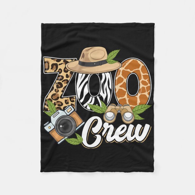 Zoo Crew Safari Animals Wildlife Animal Wild Field Fleecefilt (Framsidan)