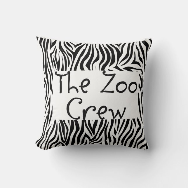 Zoo Crew Zebra tryck Design Dekorativ kudde (Framsida)