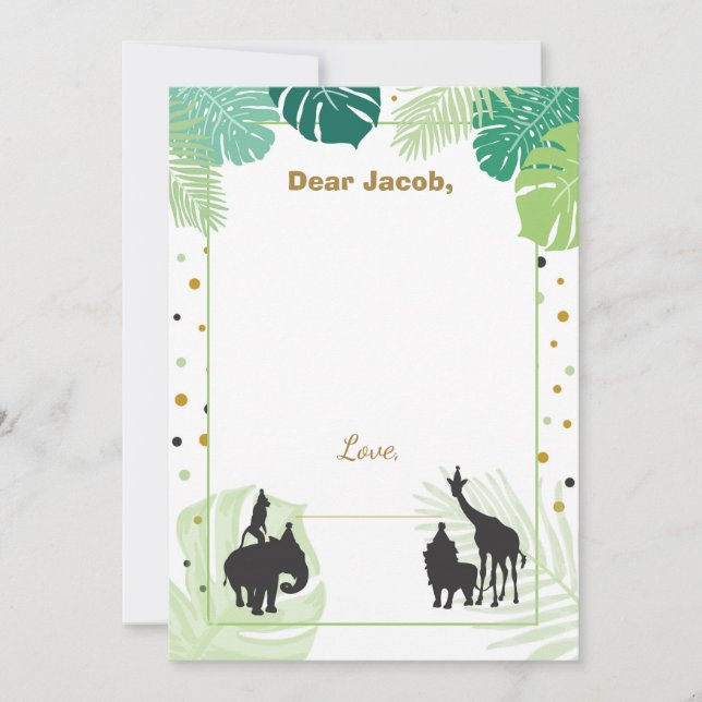 Zoo för kort för mellanlägg för pojke för (Framsida)