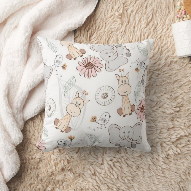 Zoo Friends Dekorativ kudde 16 tum x 16 tum (Filt)