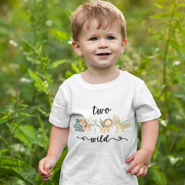 Zoo Jungle Safari Animal 2 Vild 2:a födelsedagen T Shirt (Skapare uppladdad)