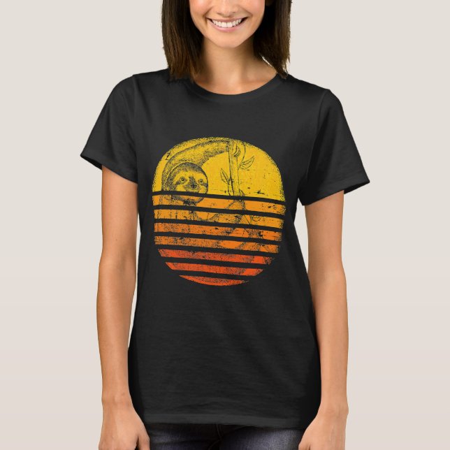 Zoo Keeper Animal Retro Sloth T Shirt (Framsida)