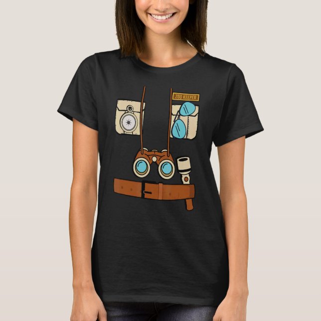 Zoo Keeper Costume Jungle Safari Explorer Zoo Ani T Shirt (Framsida)