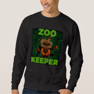 Zoo Keeper Funny Jungle Monkey Animal Lover Men Wo Lång Ärmad Tröja