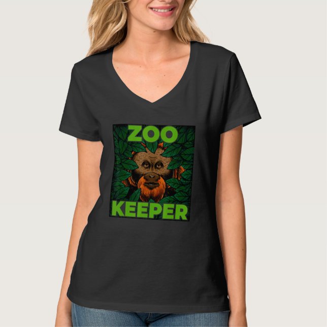 Zoo Keeper Funny Jungle Monkey Animal Lover Men Wo T Shirt (Framsida)