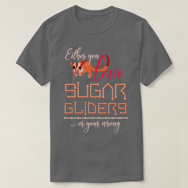 Zoo Keeper Gift Australia Animal Sugar Glider T Shirt (Design framsida)