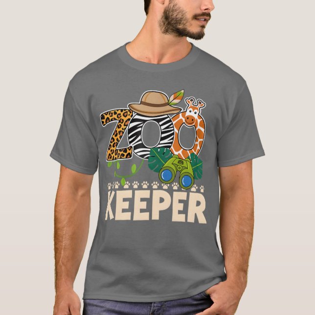 Zoo Keeper Halloween Party Safari Zookeeper T Shirt (Framsida)