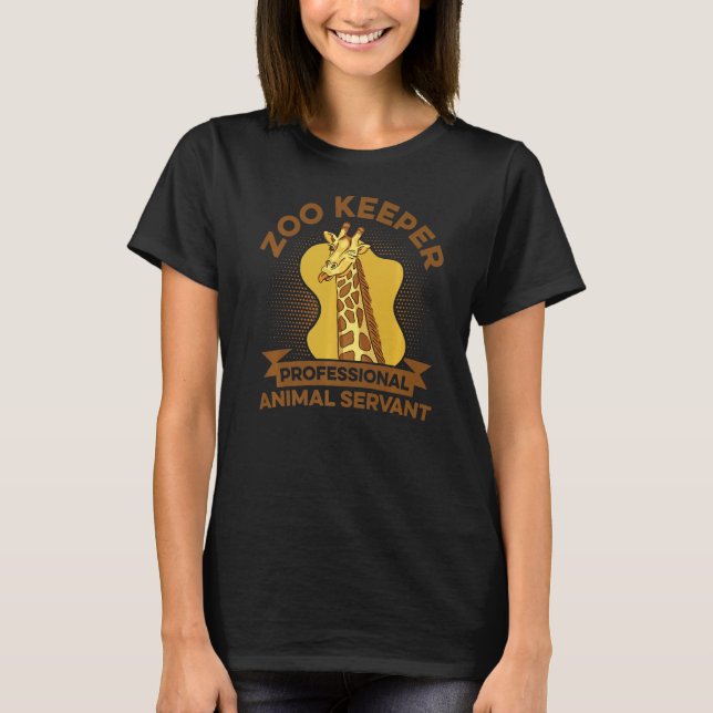 Zoo Keeper Professionell Animal Servant Animal Zoo T Shirt (Framsida)