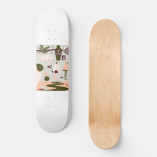 Zoo modern skateboard-däck mini skateboard bräda 18,5 cm (Framsida)