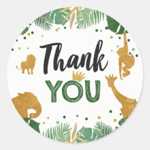 Zoo Party Favor Märkres Safari Jungle Vild Tack Runt Klistermärke