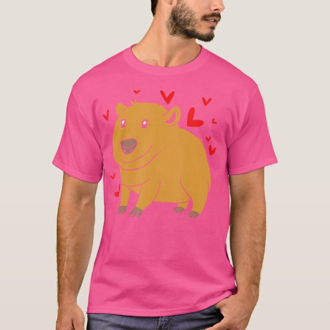 Zoo Rodent I Kärlek Capybara T Shirt (Framsida)