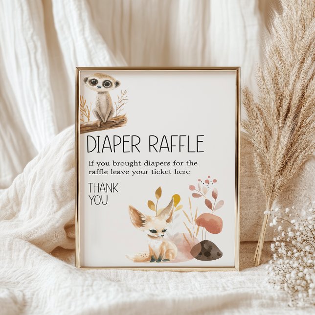 Zoo Safari Animals Babyskor Diaper Raffle Poster (Skapare uppladdad)