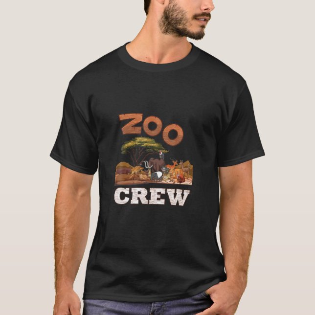Zoo Safari Crew Squad Animal Team Zoolog Keeper T Shirt (Framsida)