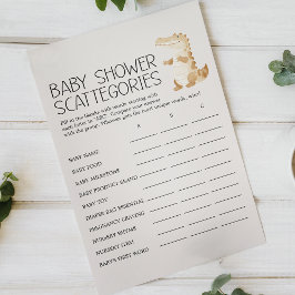 Zoo Safari Djur Baby Shower Scattegories Lek Flygblad