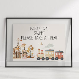 Zoo Safari Nursery Animals Baby Shower Favor Poster