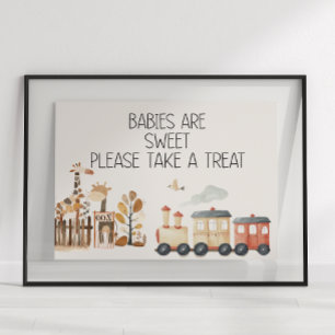 Zoo Safari Nursery Animals Baby Shower Favor Poster