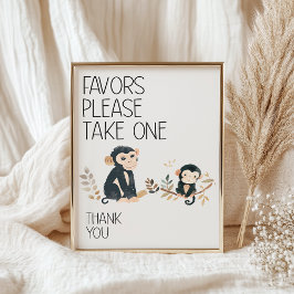 Zoo Safari Nursery Animals Baby Shower Favues Favo Poster