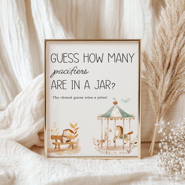 Zoo Safari Nursery Animals Baby Shower Game Poster (Skapare uppladdad)