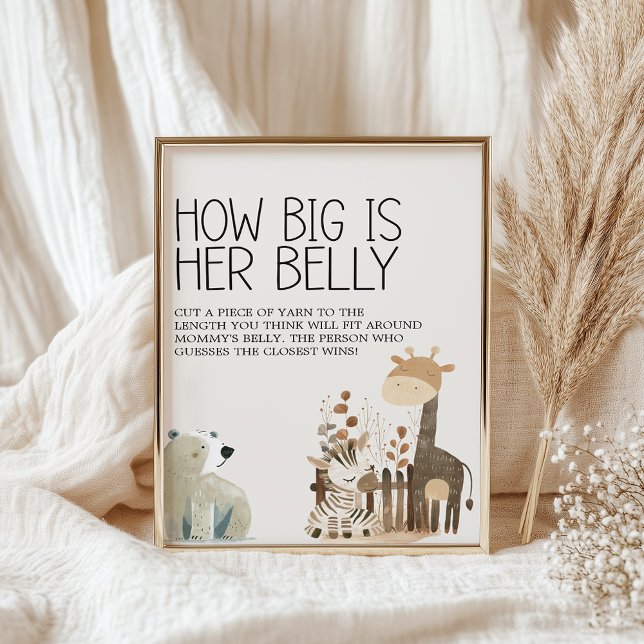 Zoo Safari Nursery Animals Baby Shower Game Poster (Skapare uppladdad)